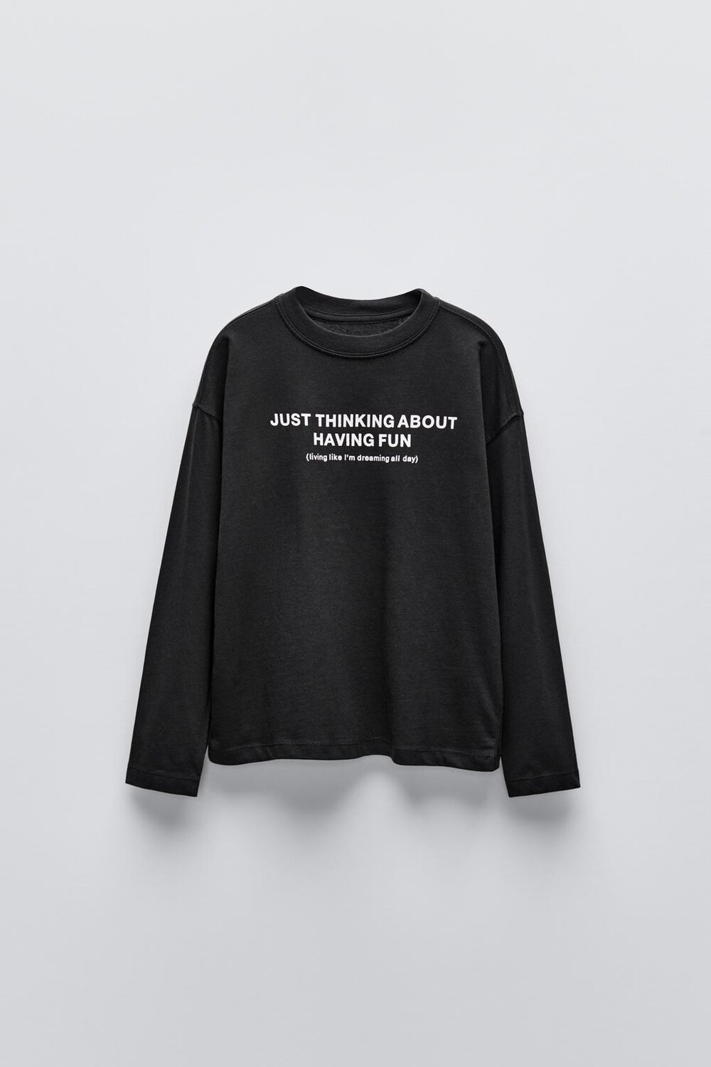 

Футболка с лозунгом ZARA, темный антрацит