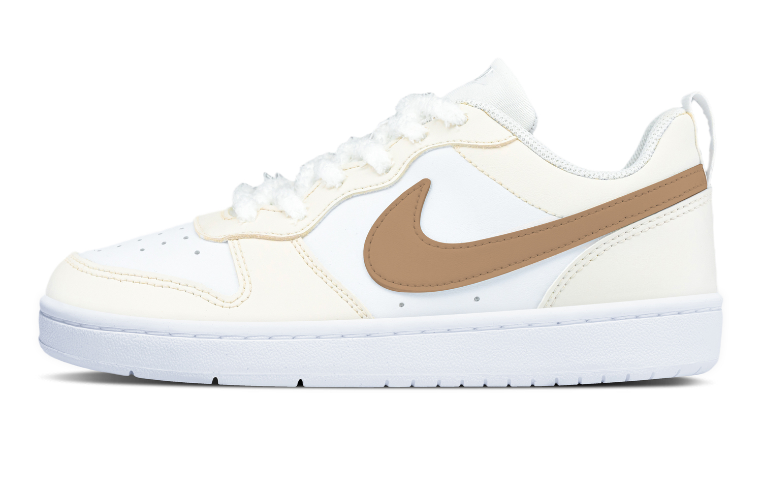 

Кроссовки для скейтбординга Nike Court Borough Sea Salt Mocha противоскользящие износостойкие низкие детские слоновая кость подростковые