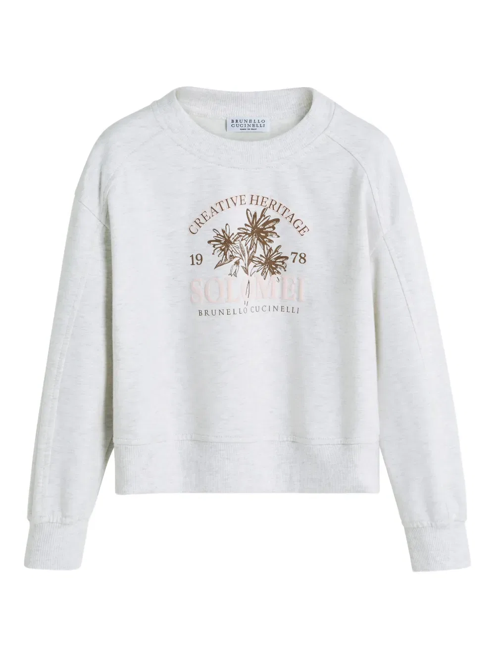 Толстовка с принтом спереди Brunello Cucinelli Kids, нейтральный