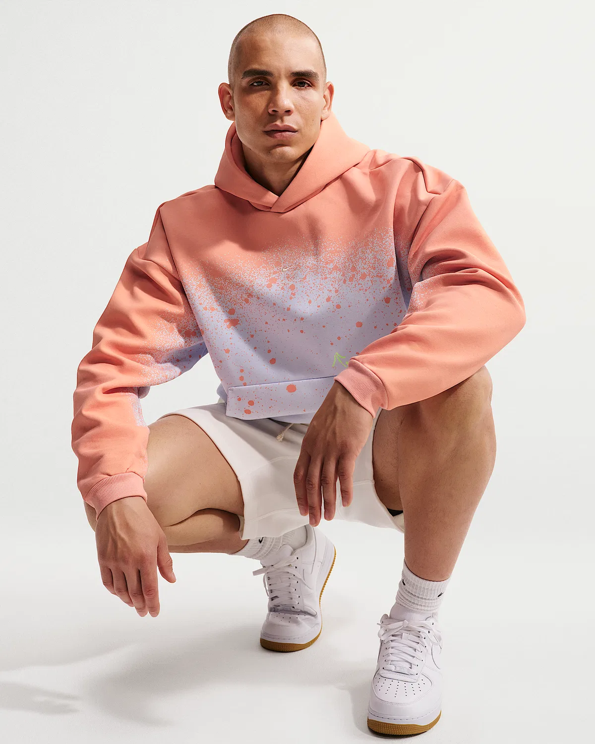 Мужская баскетбольная худи-пуловер Nike Standard Issue Therma-FIT, Football Grey/Orange Pulse/Pale Ivory — фото 3