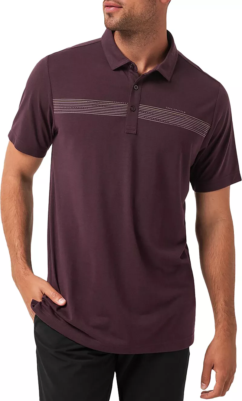 

Мужская рубашка-поло для гольфа TravisMathew Coast Charter, цвет Plum