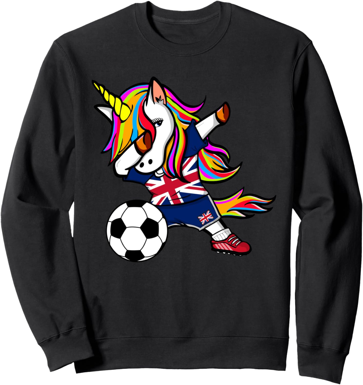 

Забавный танцующий единорог, милый единорог, футбол Англии, британский флаг, толстовка Teeisle United Kingdom Football, черный