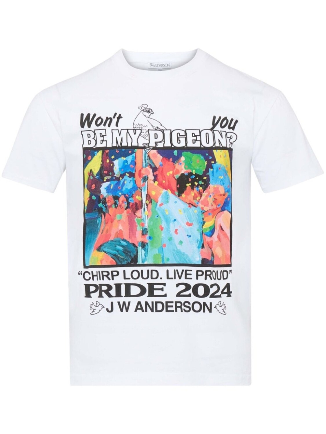

JW Anderson футболка из органического хлопка с графическим принтом, белый