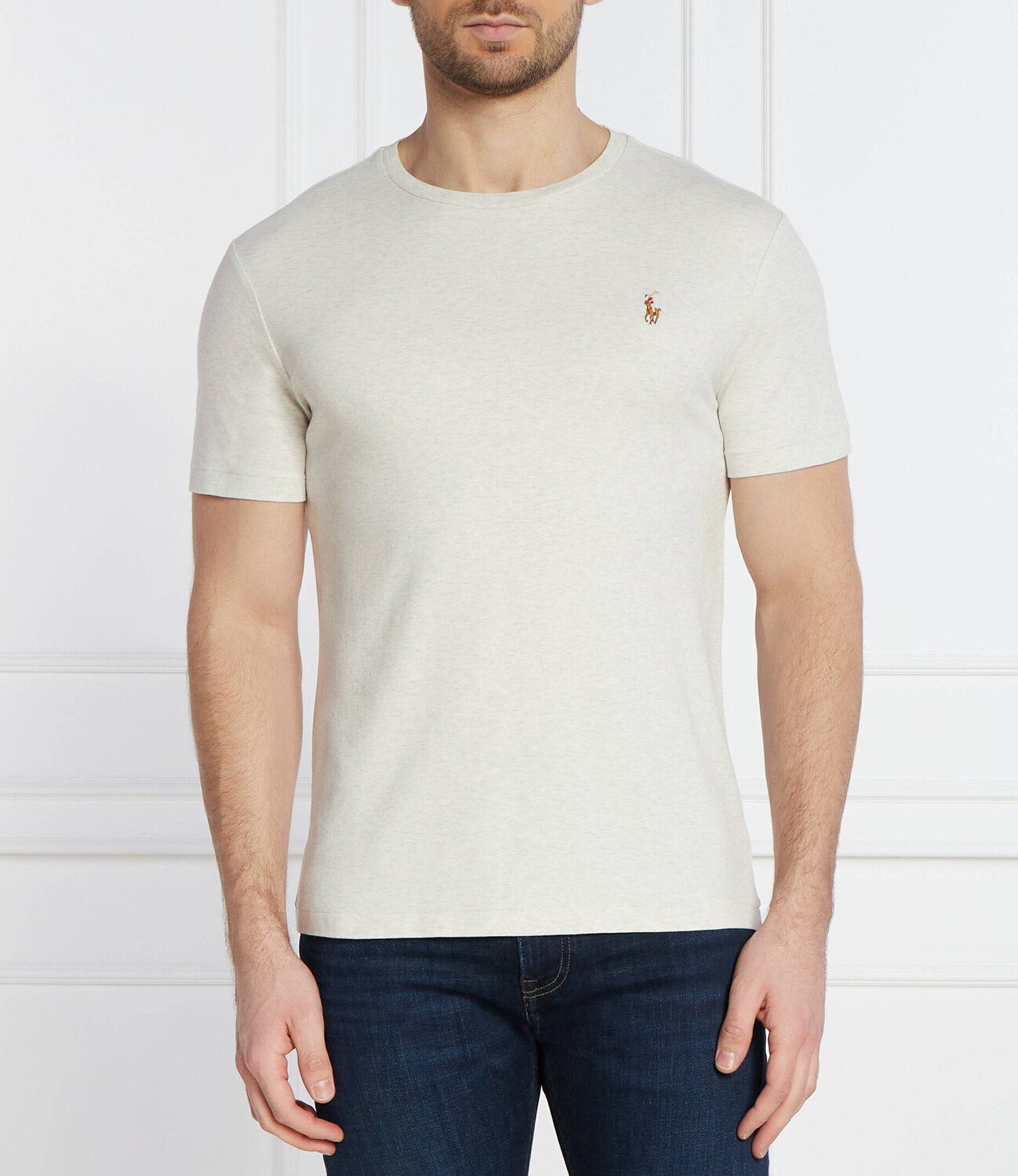 

Футболка POLO RALPH LAUREN Custom slim fit, серый