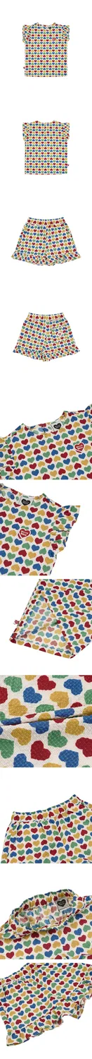 Детский комплект из блузки с короткими рукавами и шорт Rainbow Heart Poly Seersucker от Belita&Boys — фото 3