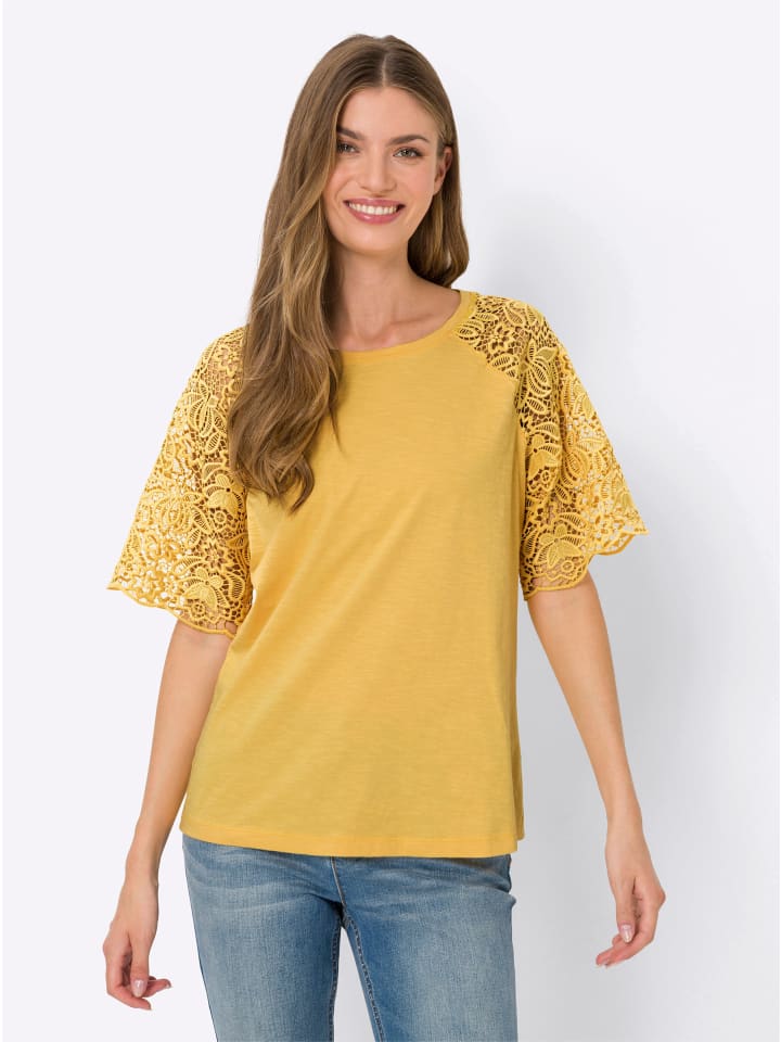 

Рубашка с круглым вырезом желтого цвета Heine