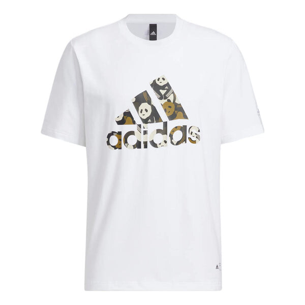 

Футболка adidas Solid Color Logo Athleisure Casual Sports Short Sleeve Unisex White, мультиколор