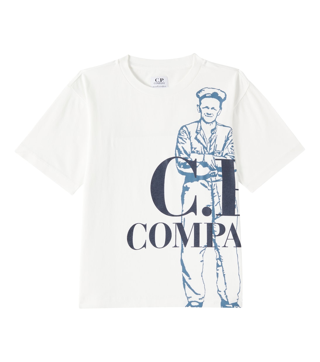 

Макси хлопковая футболка C.P. Company Kids, Gauze White