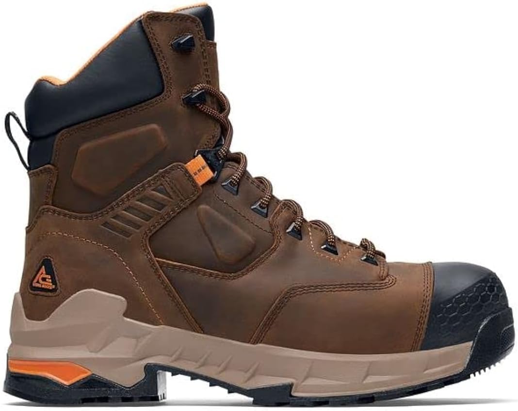 

Ботинки ACE Redrock, мужские ботинки с композитным носом 8 и 6 (CT), устойчивые к скольжению, водостойкие Ace Work Boots, Brown (Ct)
