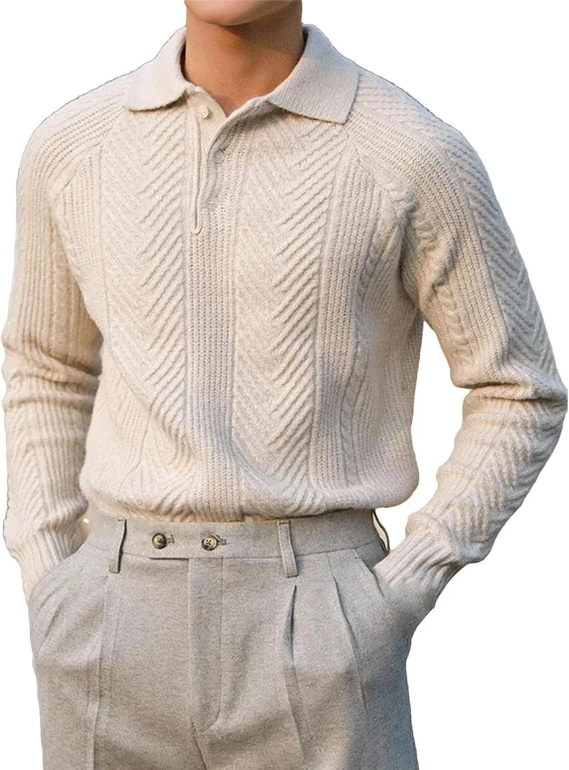 

Мужской повседневный пуловер с лацканами Kelsiop