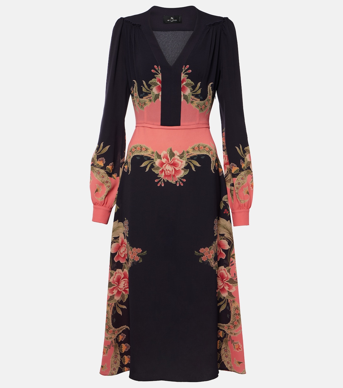 

Платье миди с цветочным принтом Etro, Print On Blue Base