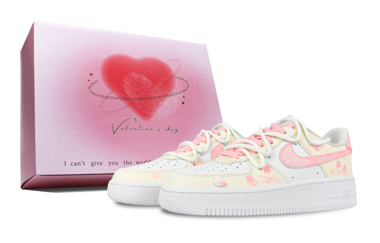 

Nike Кроссовки Air Force 1 Diana Slip Resistant Abrasion Resistant Shock Absorbers Low top Kids' Skateboarding Shoes Pink Yellow