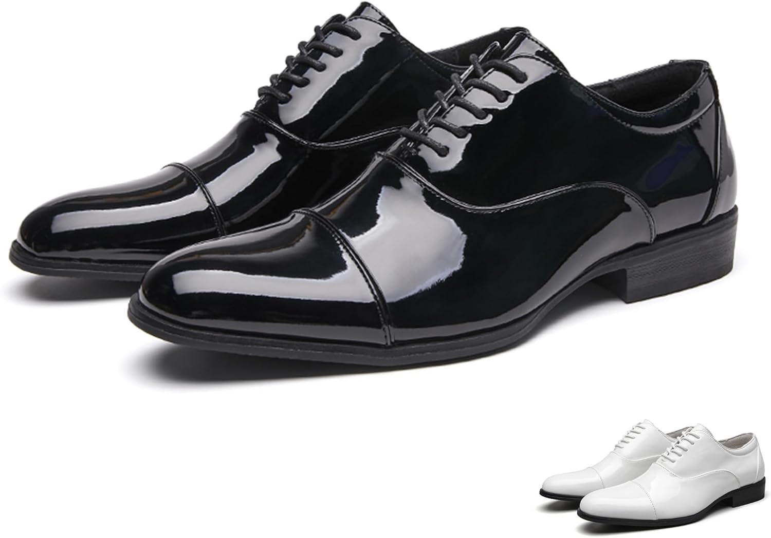 

Мужские туфли OXNEUHG из лакированной кожи с шнуровкой для смокинга, модные классические оксфорды с закрытым носком, низкие, для повседневной носки, бизнеса, свадьбы и официальных мероприятий, черный