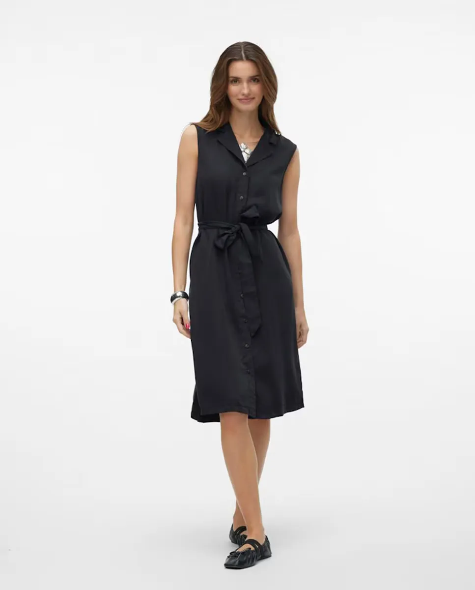 

Платье-рубашка из тенселя Vero Moda, чёрный