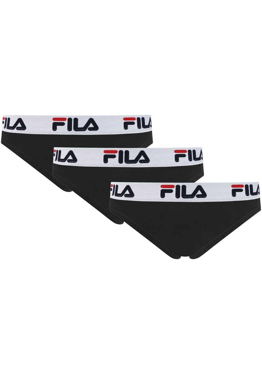 

Fila String (упаковка, 3 шт.), Женские стринги, 3 шт., пояс с логотипом, черный