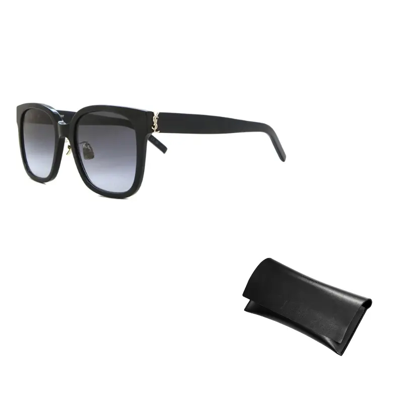 

SAINT LAURENT Солнечные очки с логотипом и увеличенной оправой, Black