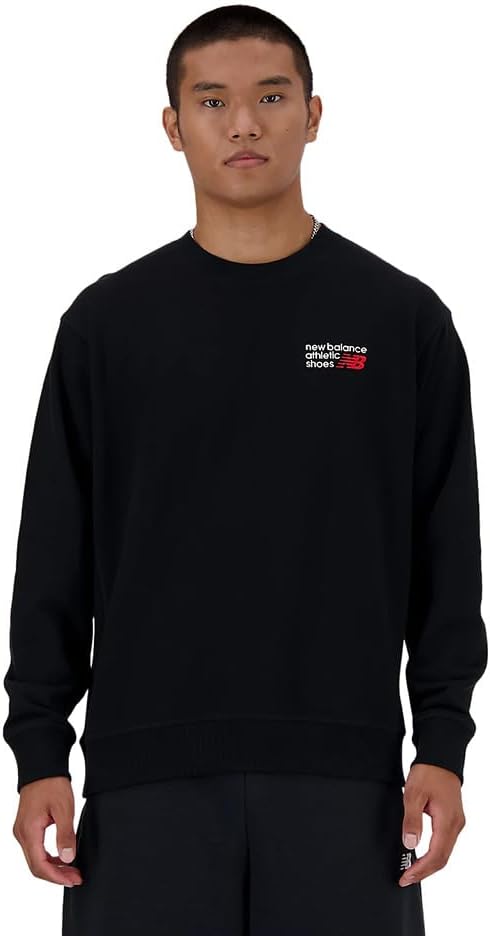 

Мужская спортивная толстовка New Balance Premium Logo Crew (MT41547), черный