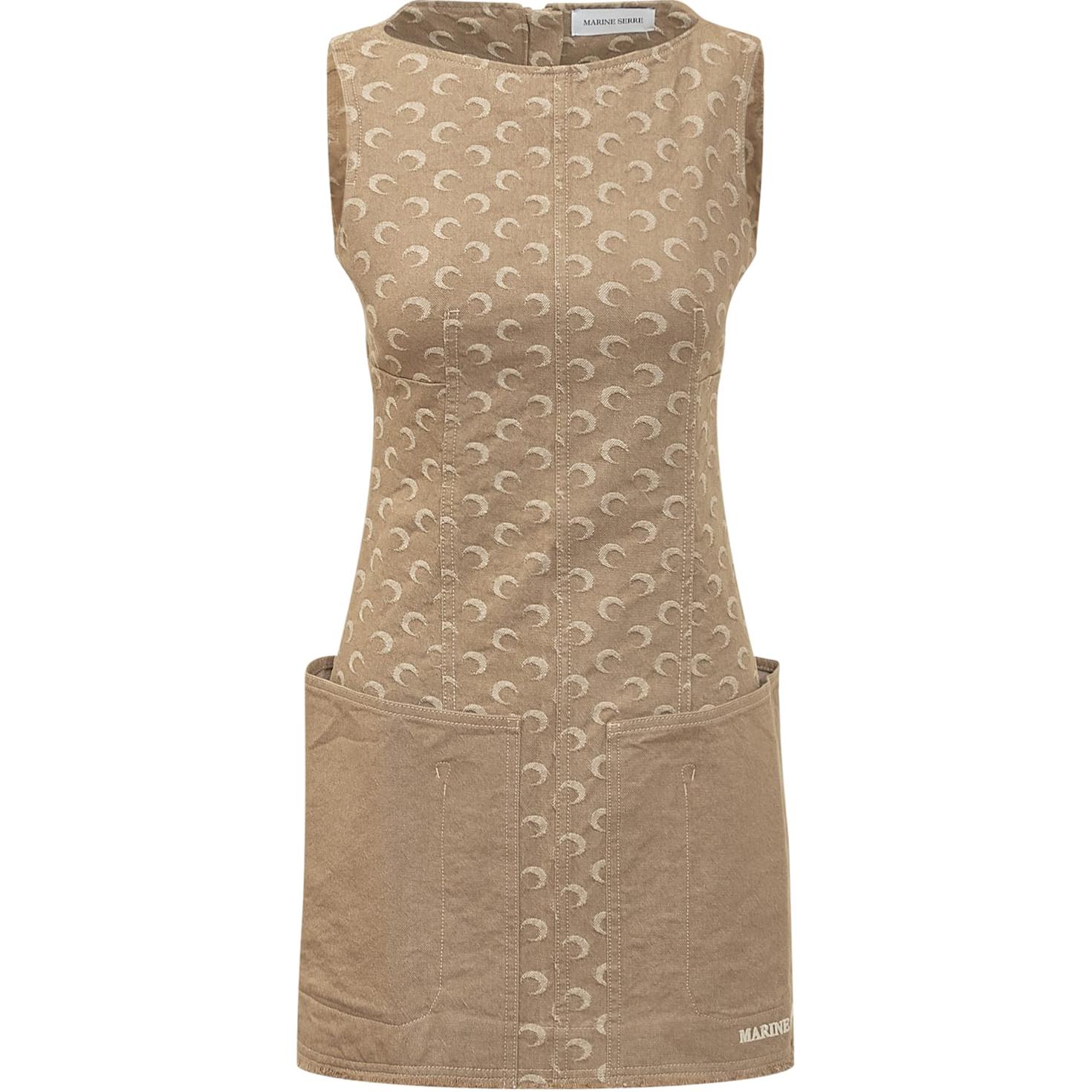 

Платье без рукавов с монограммой Marine Serre, темный бежевый