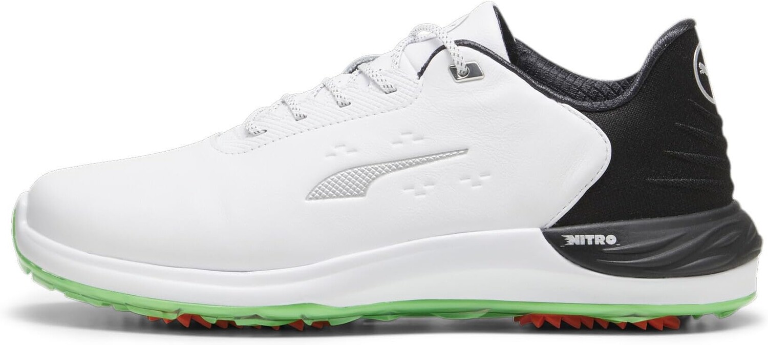 Кроссовки PUMA Golf Phantomcat Nitro, цвет Puma White/Puma Black/Fluro Green Pes — фото 3