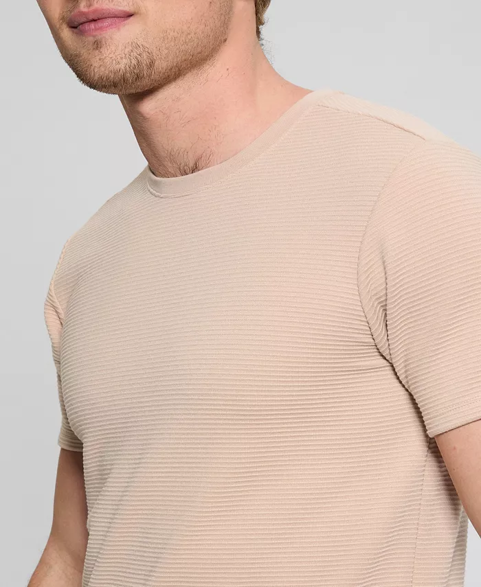 

Мужская футболка с коротким рукавом свободного кроя Linear Textured с круглым вырезом GUESS, синий