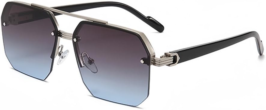 

Большие солнцезащитные очки для мужчин и женщин, солнцезащитные очки с защитой UV400 и широкими линзами, для отдыха на открытом воздухе, на пляже и в отпуске UYPTK, Silver-grey Blue