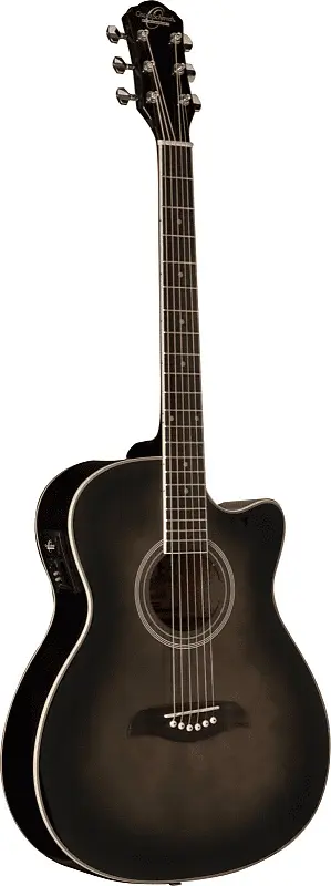 

Акустическая гитара Oscar Schmidt OACE Auditorium Acoustic Electric Guitar - Trans Black - OACEFTB