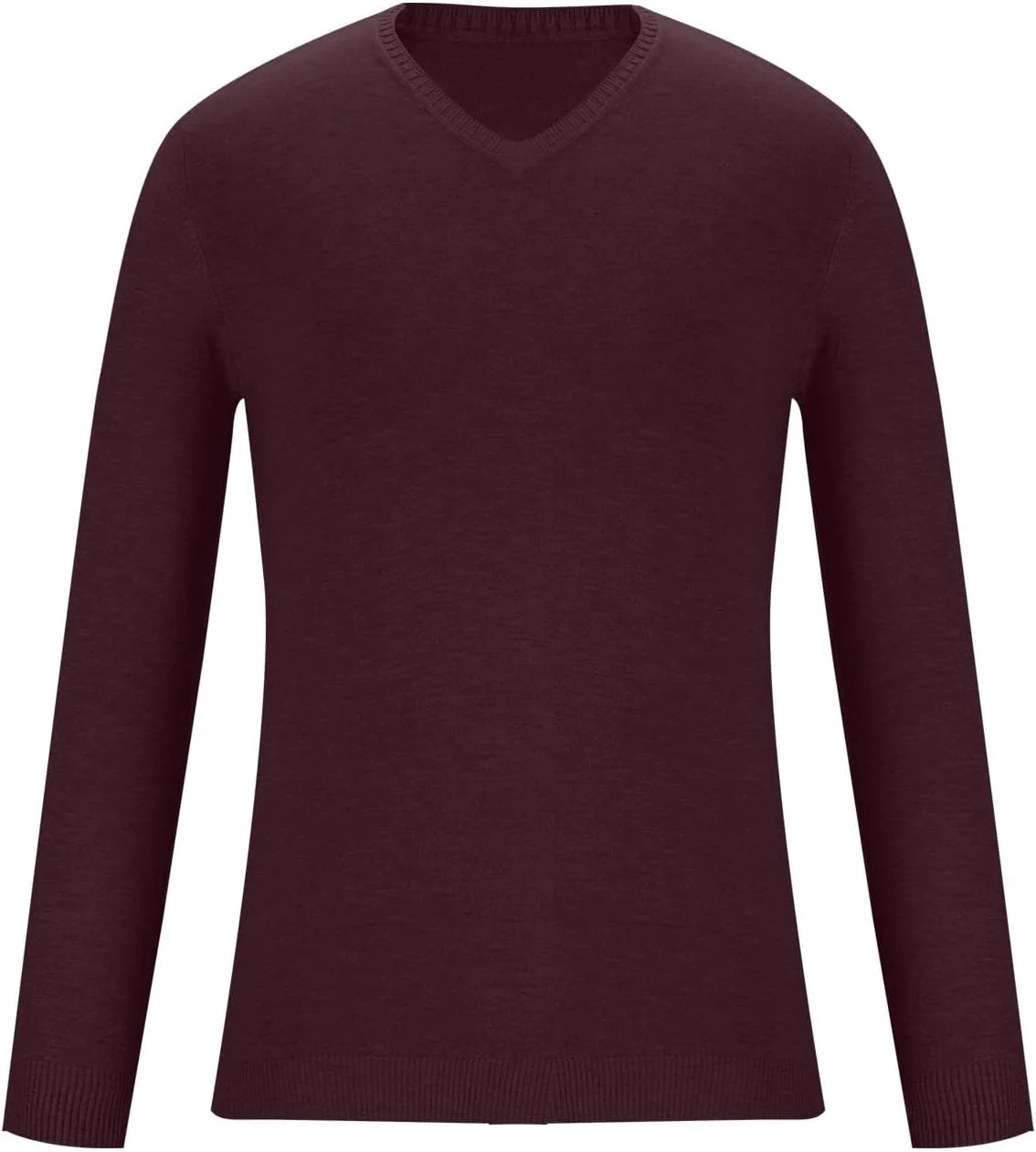 Мужской свитер с V-образным вырезом, длинный рукав, slim fit, хлопок — фото 2