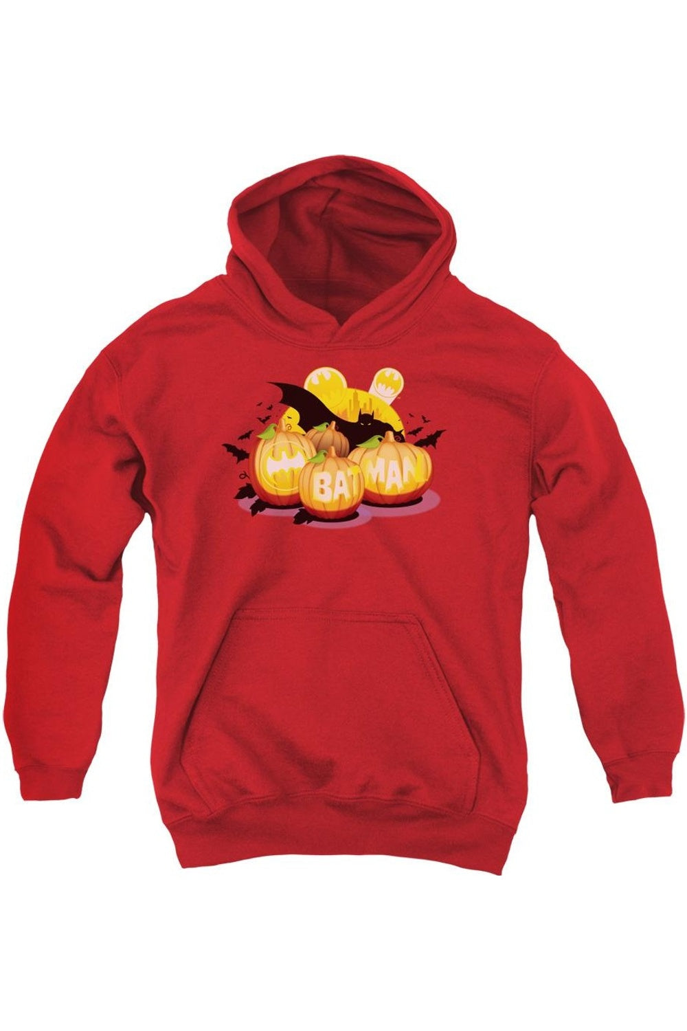 

Детская толстовка с капюшоном Batman "Летучие мыши-фонари" Gildan, красный