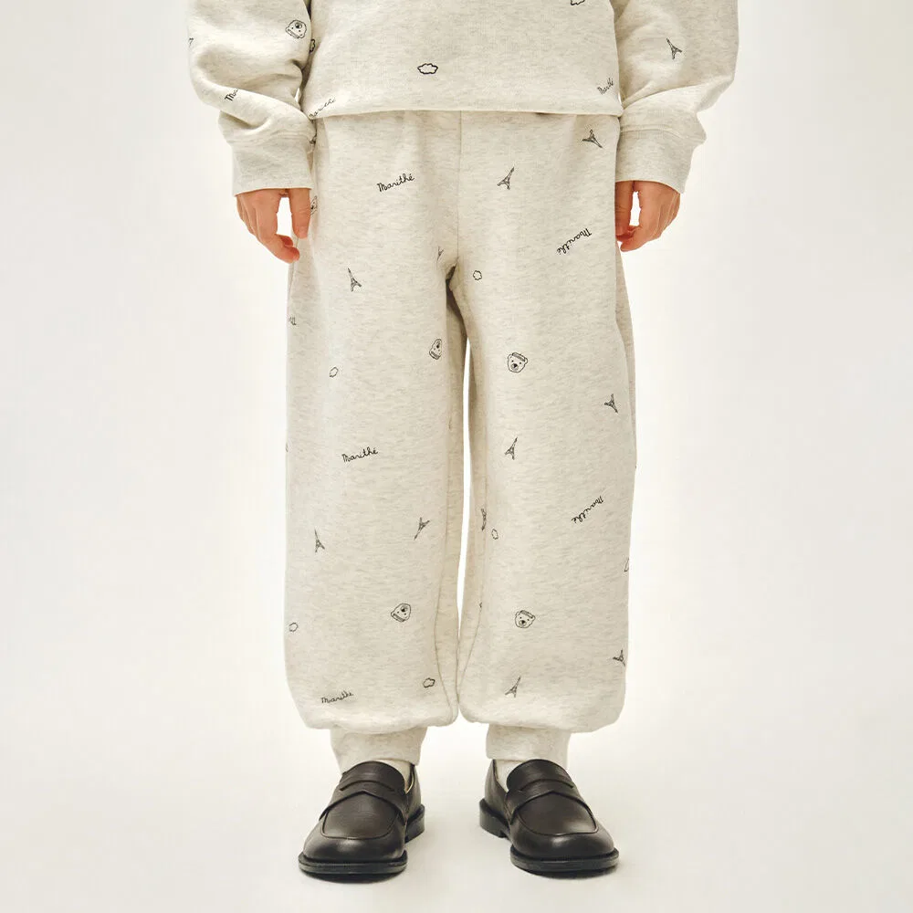 Детские спортивные брюки All Over Sweat, цвет овсянки, от Marithé Kids