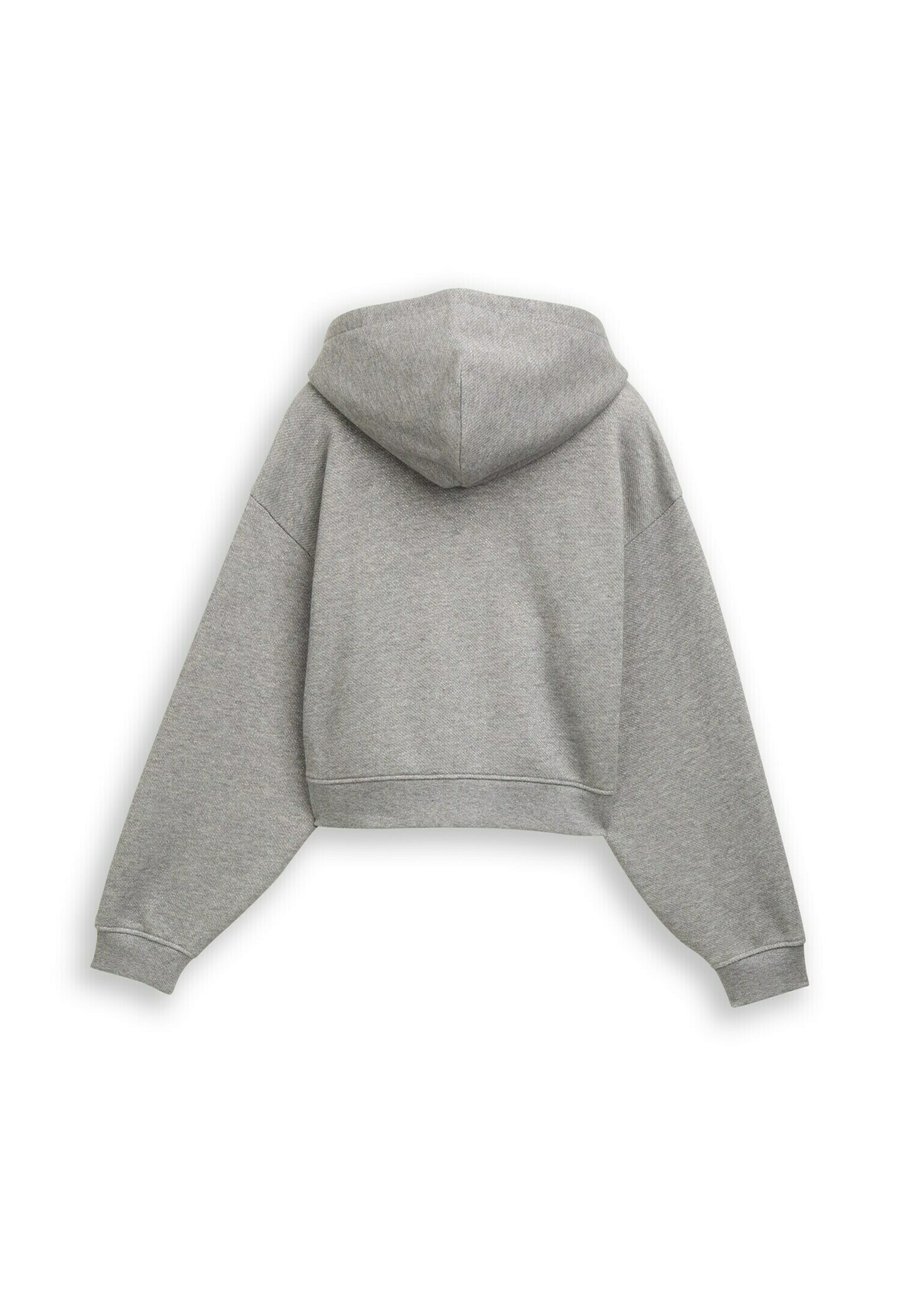 Худи TOM TAILOR CROPPED HOODIE IN GLITZER-OPTIK, Grey Melange With Glitter/Mottled Grey — фото 2
