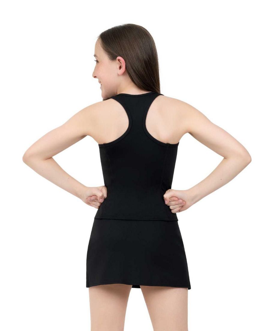 Майка для девочек с открытой спиной (командный стиль) Capezio, Black — фото 3