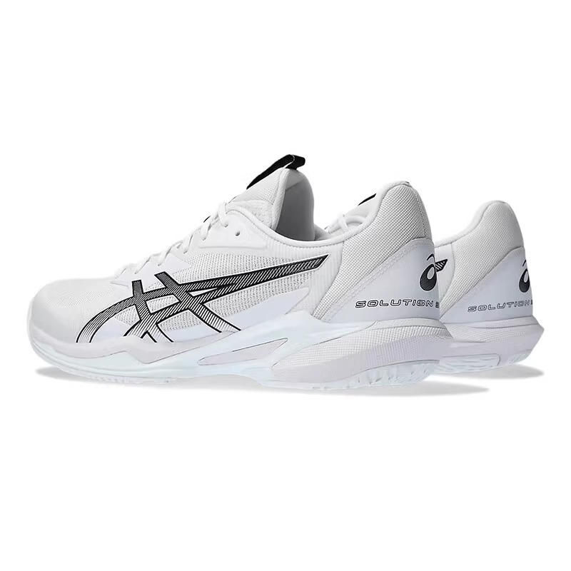 ASICS Скоростные теннисные кроссовки Solution Speed FF 3 мужские износостойкие нескользящие дышащие низкие белые черные бело-черные, цвет White/Black — фото 3