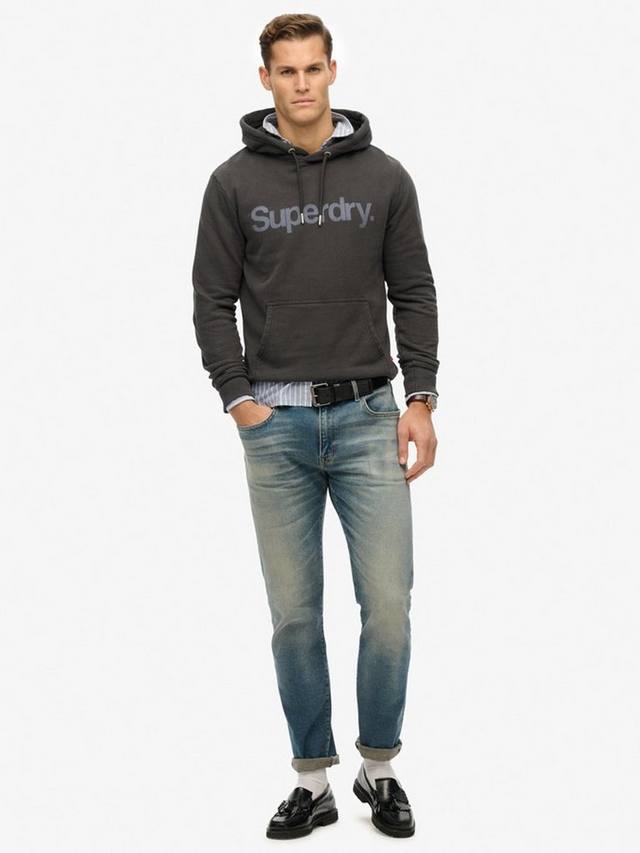 Толстовка с логотипом cotton core city hoodie Superdry, цвет Washed Black — фото 3