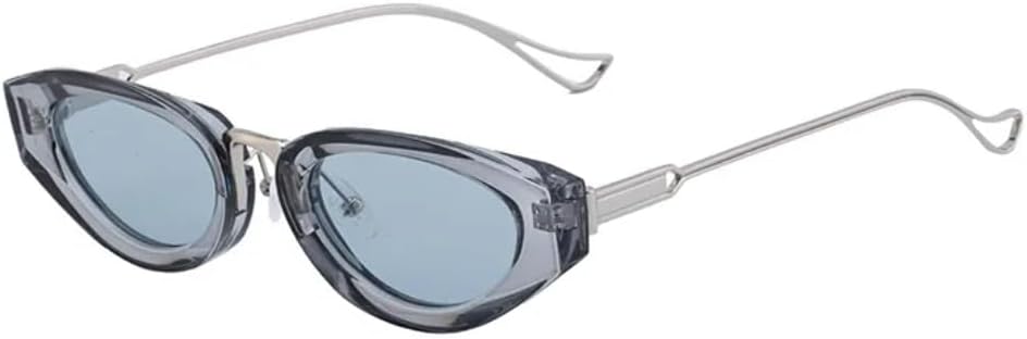 

Винтажные солнцезащитные очки «кошачий глаз» для женщин и мужчин, роскошные дизайнерские солнцезащитные очки в стиле металл-панк, популярные очки для активного отдыха и вождения, защита от УФ-излучения UV400 SZVVBKK, Gray Blue