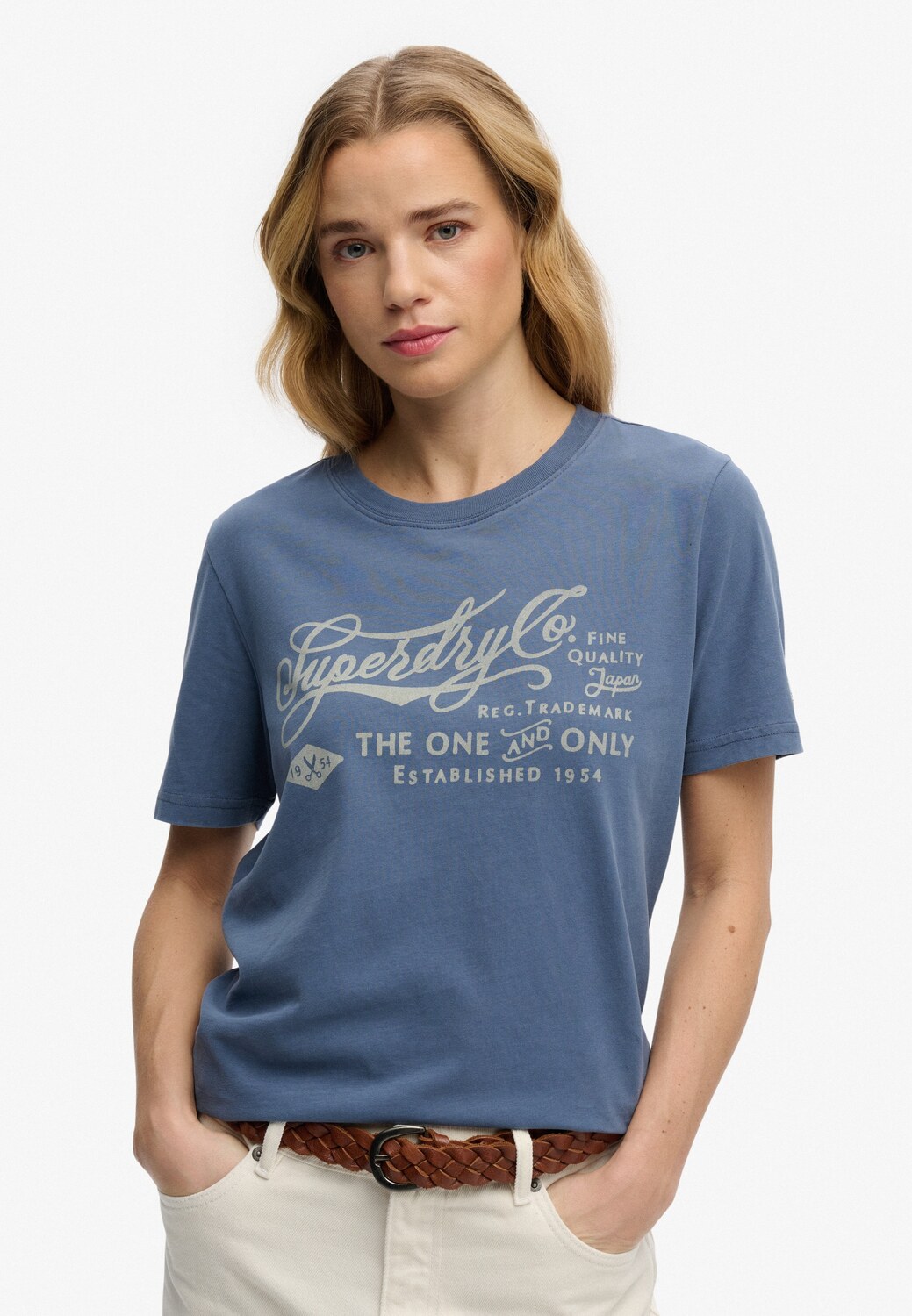

Superdry & Co Футболка в цвете Dusty Blue, Синий, Superdry & Co Футболка в цвете Dusty Blue