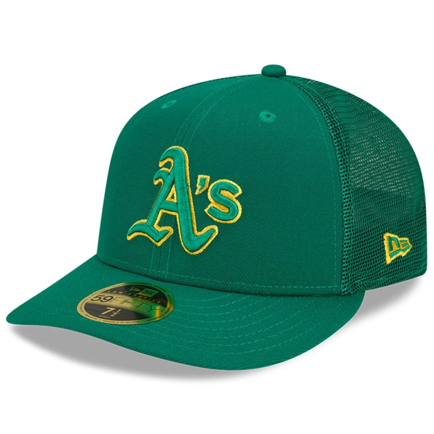 

Мужская облегающая шляпа New Era Green Oakland Athletics 2022, низкопрофильная 59FIFTY