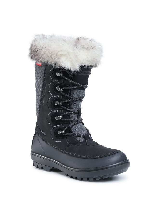 Женские ботинки Helly Hansen зимние высокие с мехом, черный/серый — фото 2