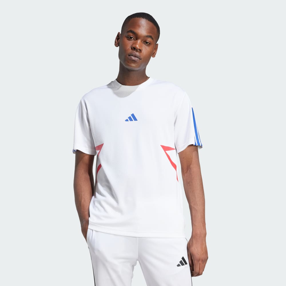 

Футболка Adidas House of Tiro Colorblock Tee, цвет White/Pure Ruby/Semi Lucid Blue