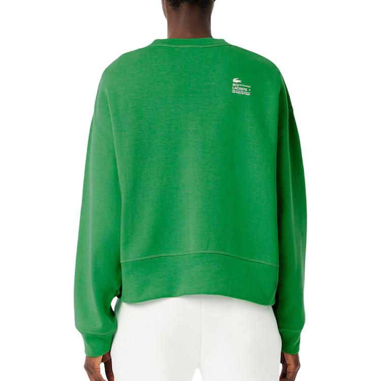 Свитшот LACOSTE, зеленый, ретро-спортивный стиль — фото 3