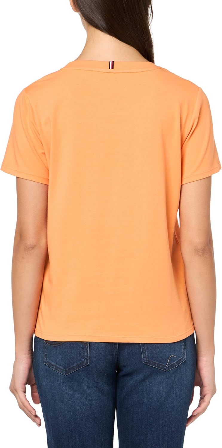 Женская футболка с микрологотипом Tommy Hilfiger, Apricot — фото 2