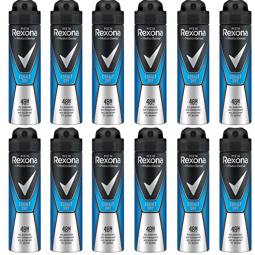 Мужской антиперспирант-спрей Rexona Men Cobalt Dry, 12 шт. Rexona