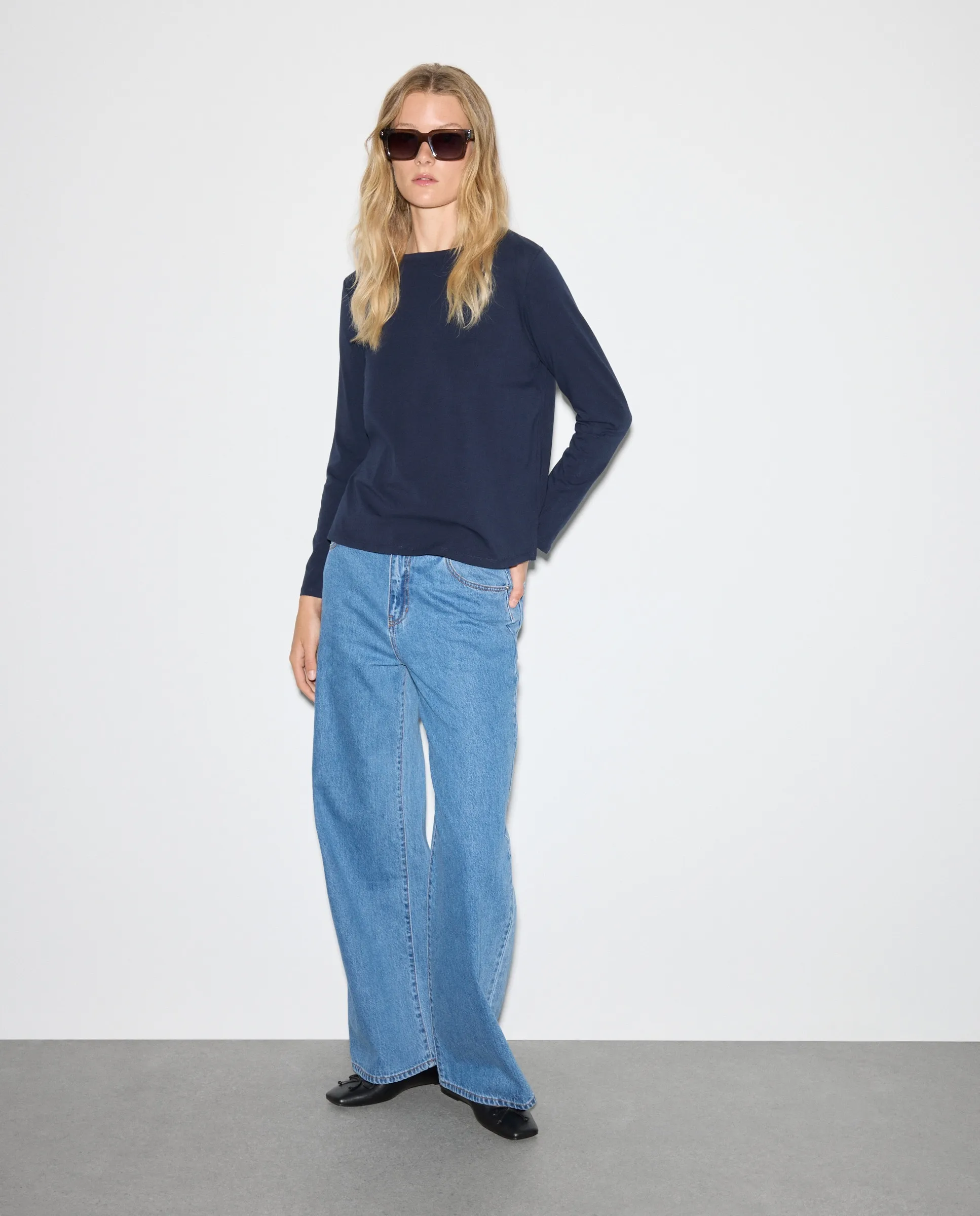 

Женская футболка с длинным рукавом Woman El Corte Inglés, темно-синий