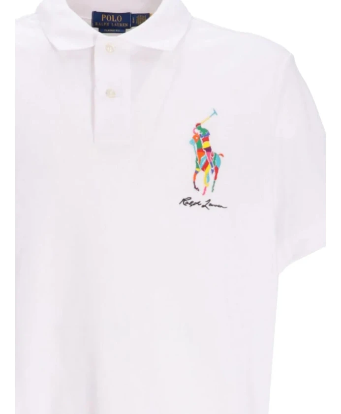 Белая повседневная рубашка поло Polo Ralph Lauren, белый — фото 2