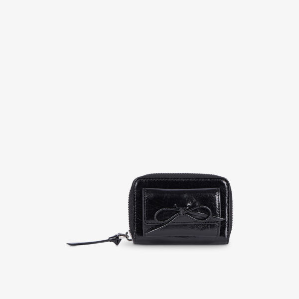 

Кошелек для монет из кожи с бантом Amelia The Kooples, черный