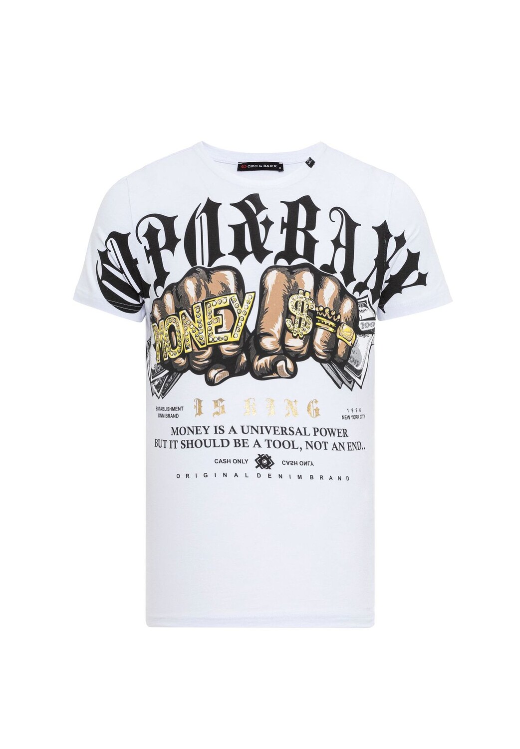 

Футболка с крупным принтом «Деньги спереди» CIPO & BAXX, белый