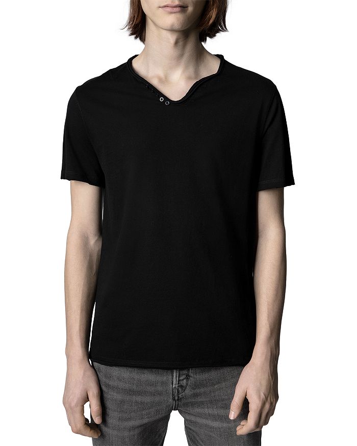 

Монастирская хлопковая рубашка Henley Zadig & Voltaire, черный