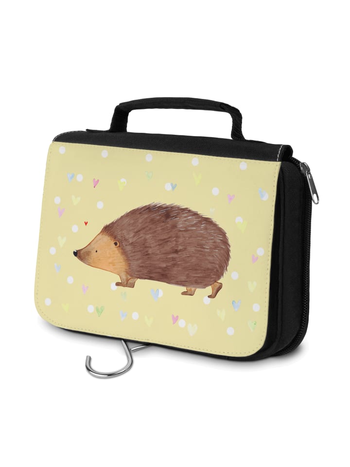 

Mr. & Mrs. Panda Косметичка Hedgehog Hearts без надписи, пастельно-желтого цвета