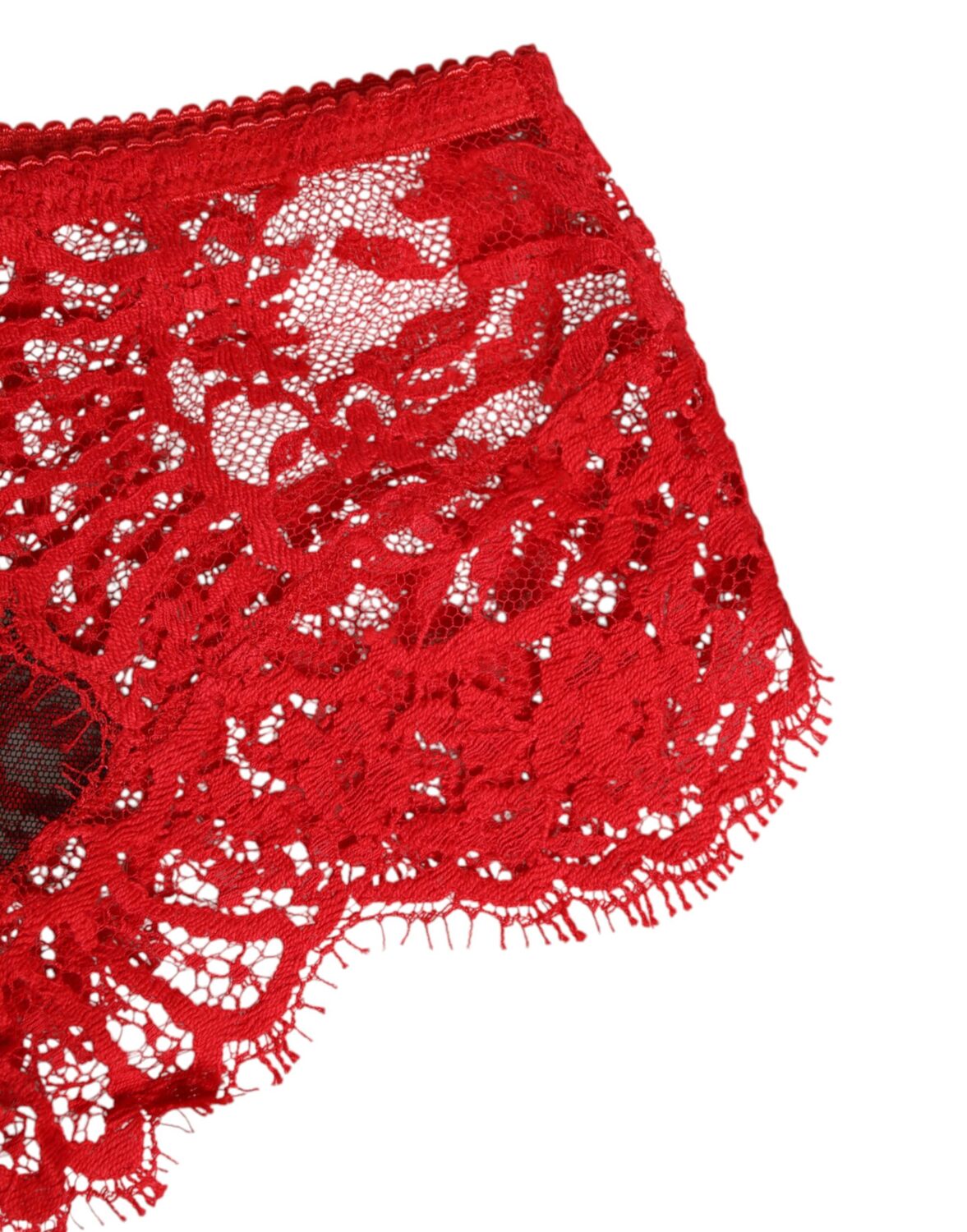 Красные прозрачные трусики с цветочным кружевом для женщин Dolce & Gabbana, красный — фото 2