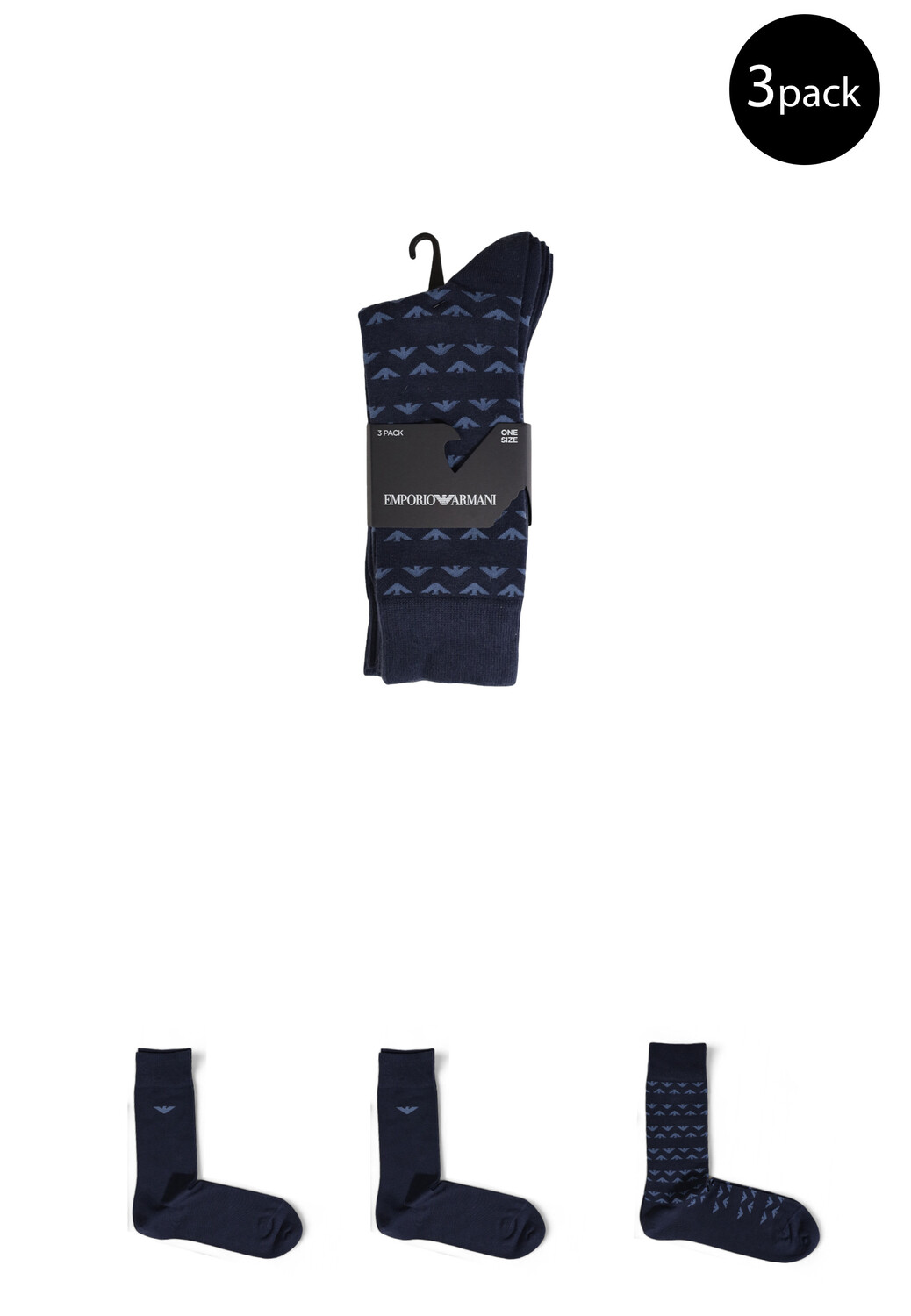 

Носки мужские Emporio armani underwear с логотипом бренда 3 пары, синий