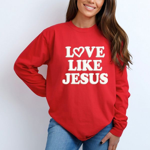 

Футболка Love like Jesus Heart Bold Puff с длинным рукавом, окрашенная в стиле garment dyed Simply Sage Market, Red, Зеленый, Футболка Love like Jesus Heart Bold Puff с длинным рукавом, окрашенная в стиле garment dyed Simply Sage Market, Red